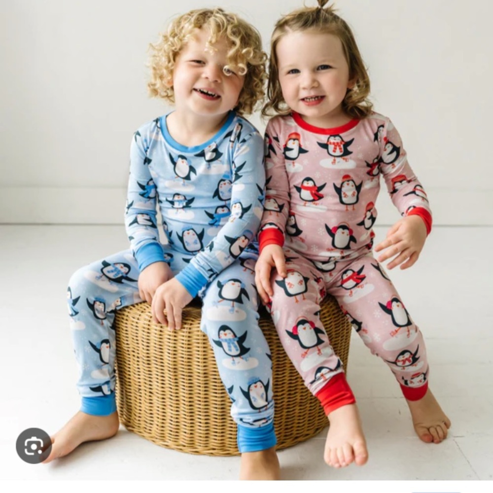 Little Sleepies ice skating penguins pajama set bamboo viscose